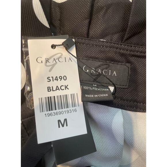 GRACIA Women's Fabulous A-line Full Skirt Medium Black/White Polka Dot NWT - Picture 6 of 7